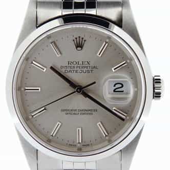 Mens Rolex Stainless Steel Datejust Silver  16200 (SKU T422158NMT)