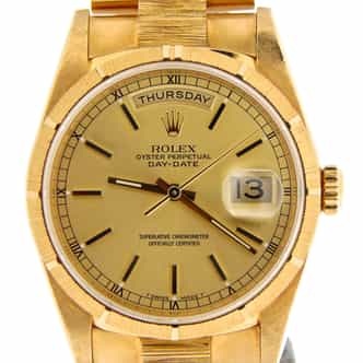 Mens Rolex 18K Gold Day-Date President Champagne  18248 (SKU W225415NMT)
