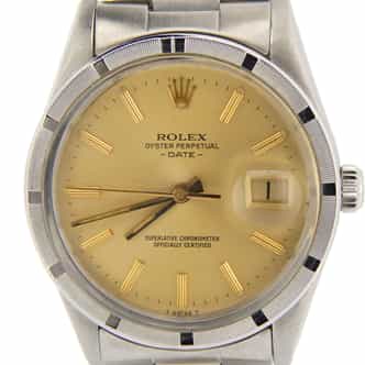 Mens Rolex Stainless Steel Date Champagne 15010 (SKU 6745794NMT)