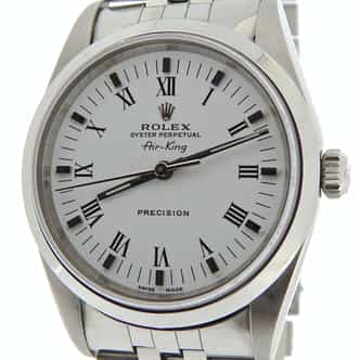 Mens Rolex Stainless Steel Air-King White Roman 14000 (SKU A366537NJUBCMT)