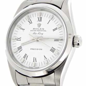 Mens Rolex Stainless Steel Air-King White Roman 14000 (SKU A366537NCMT)