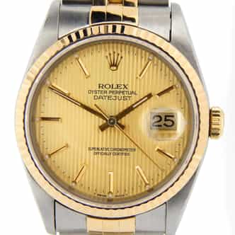 Mens Rolex Two-Tone 18K/SS Datejust Champagne  16233 (SKU S557518NMT)