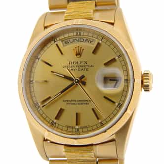 Mens Rolex 18K Gold Day-Date President Champagne  (SKU W848682NMT)