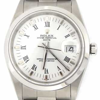 Mens Rolex Stainless Steel Date White Roman 15200 (SKU F238919MT)