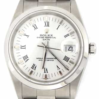 Mens Rolex Stainless Steel Date White Roman 15200 (SKU F238919MT)