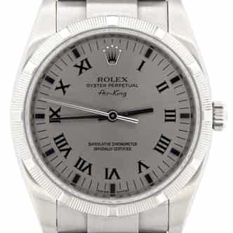 Mens Rolex Stainless Steel Air-King Silver Gray Roman 114210 (SKU M598690MT)