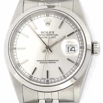 Mens Rolex Stainless Steel Datejust Silver  16200 (SKU Y485331SNMT)