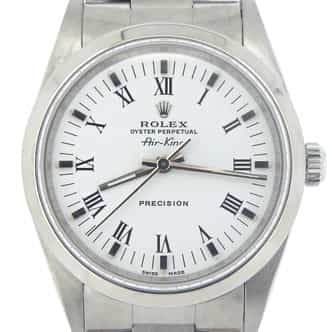 Mens Rolex Stainless Steel Air-King White Roman 14000 (SKU E521878MCMT)