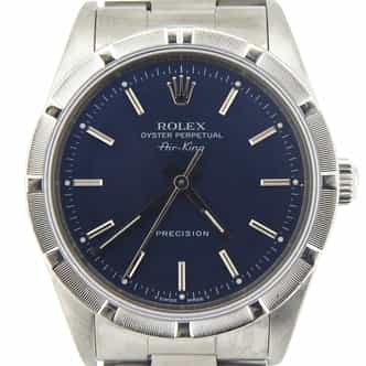 Mens Rolex Stainless Steel Air-King Watch Ref. 14010 with Blue Dial (SKU N554626MCMT)