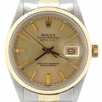 Mens Rolex Two-Tone Datejust Champagne  16013 (SKU 6493958BCMT)