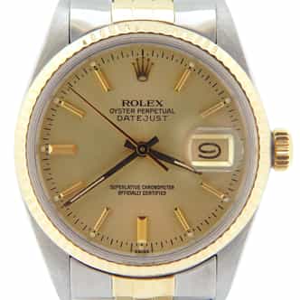 Mens Rolex Two-Tone Datejust Champagne  16013 (SKU 6493958BCMT)