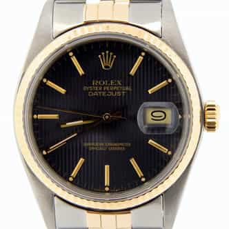 Mens Rolex Two-Tone Datejust Black  16013 (SKU 5510798NJUBMT)
