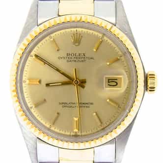 Mens Rolex Vintage Two-Tone Yellow Gold and Stainless Steel Datejust Ref. 1601 (SKU 3475861NBCMT)