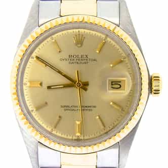 Mens Rolex Two-Tone Yellow Gold/ Stainless Steel Datejust Champagne  1601 (SKU 3475861NBCMT)