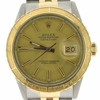 Mens Rolex Two-Tone 18K/SS Datejust Turn-O-Graph Champagne  16253 (SKU 8630711NBMT)