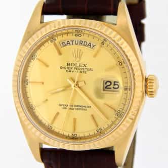 Mens Rolex 18K Gold Day-Date Watch with Gold Champagne Dial 1803 (SKU 3183644MT)