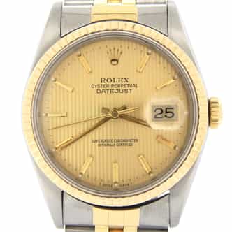 Mens Rolex Two-Tone 18K/SS Datejust Champagne  16233 (SKU XIII696NMT)