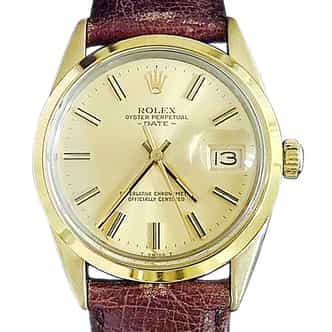 Mens Rolex 14K Gold Shell Date Champagne 1550 (SKU 8369166MT)