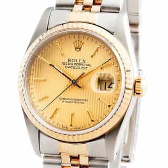 Mens Rolex Two-Tone 18K/SS Datejust Champagne  16233 (SKU 16233B11BCDMT)