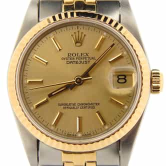 Mid Size Rolex Two-Tone 18K/SS Datejust Champagne  68273 (SKU N300049NMT)