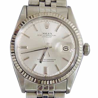 Mens Rolex Stainless Steel Datejust Watch Ref. 1601 with Silver Dial (SKU DJ81111BCMT)