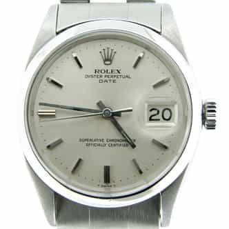Mens Rolex Stainless Steel Date Watch 1500 with Oyster Band and Silver Dial (SKU 1364734DMT)