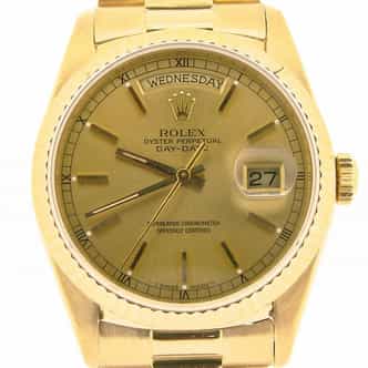 Mens Rolex 18K Gold Day-Date President Champagne  18038 (SKU L394651NMT)
