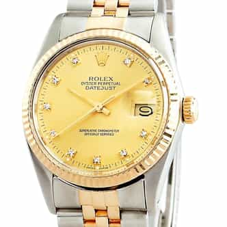 Mens Rolex Two-Tone Datejust Champagne Diamond 16013 (SKU 16013DDBNNMT)