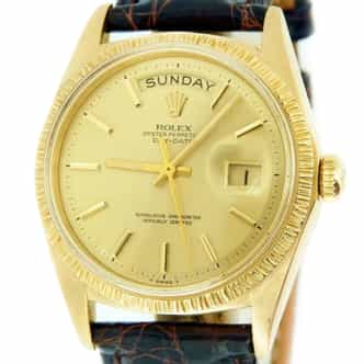 Mens Rolex 18K Gold Day Date Watch with Gold Champagne Dial 1807 (SKU 3137928BMT)
