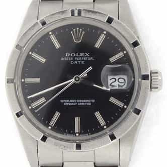 Mens Rolex Stainless Steel Date Black  15010 (SKU R162279NMT)