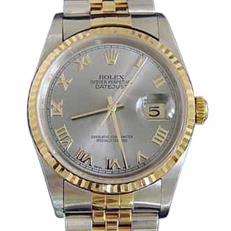 Mens Rolex Two-Tone 18K/SS Datejust Slate Roman 16233 (SKU DJ131111MT)