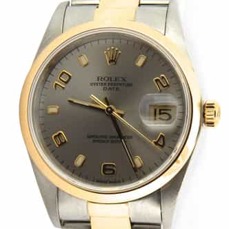 Mens Rolex Two-Tone 18K/SS Date Slate Arabic 15203 (SKU P178060AMT)