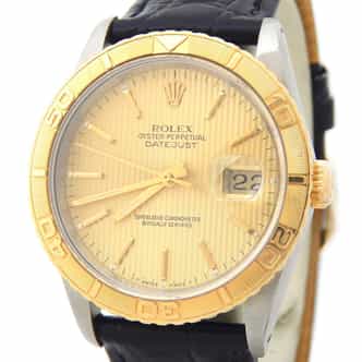 Mens Rolex Two-Tone Datejust Turn-O-Graph Gold Tapestry 16263 (SKU L864189BLAMT)
