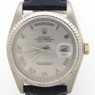 Mens Rolex 18K Day Date Watch 18039 with Silver Roman Dial(SKU 5812319AMT)