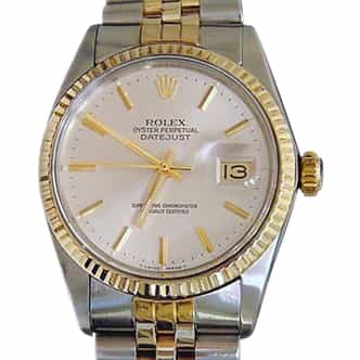 Mens Rolex Two-Tone Datejust Silver 16013 (SKU 6496073AMT)