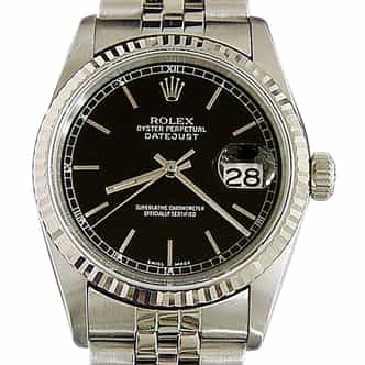 Mens Rolex Stainless Steel Datejust Black 16234 (SKU BL967507MT)