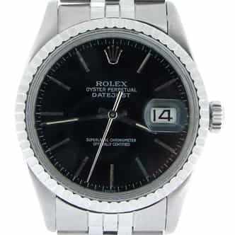 Mens Rolex Stainless Steel Datejust Black 16030 (SKU B7292396NMT)