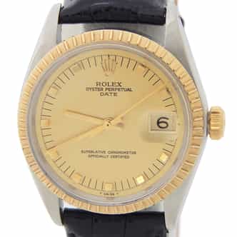 Mens Rolex Two-Tone Date Watch Champagne Dial 1505 (SKU 2247002AMT)