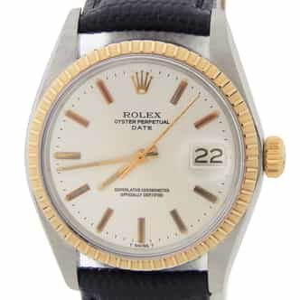 Mens Rolex Two-Tone Date Model Ref. 1505 with Silver Dial (SKU 5845404BLAMT)