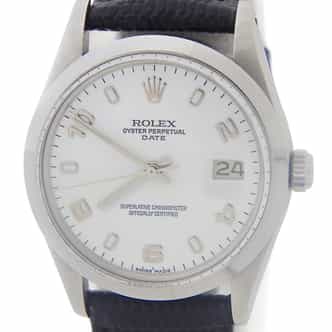 Mens Rolex Stainless Steel Date Watch 15000 with White Arabic Dial (SKU 7078029LAMT)