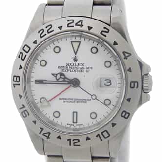 Mens Rolex Stainless Steel 16570 Explorer II Watch with White Dial (SKU K766876FPAMT)
