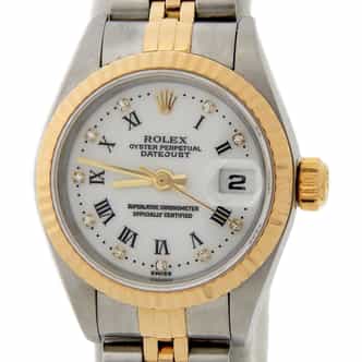 Rolex Datejust 79173 Ladies 18K Gold Steel Watch with FACTORY Diamond Roman Dial (SKU K997556AMT)