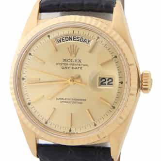 Mens Vintage Rolex 18K Yellow Gold Day-Date 1803 Watch Champagne (SKU 1203001CHDDAMT)