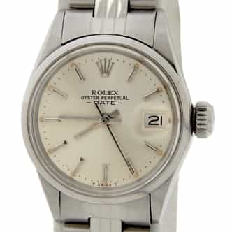 Ladies Rolex Date Ref. 6516 Stainless Steel Silver Dial Watch (SKU 2414686AMT)