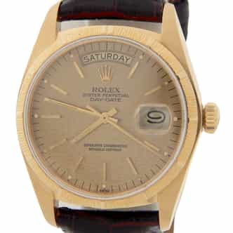 Mens Rolex 18K Gold Day-Date Watch with Gold 