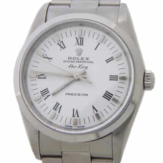 Mens Rolex 14000M Stainless Steel Air-King Watch White Roman Dial (SKU D903771AMT)