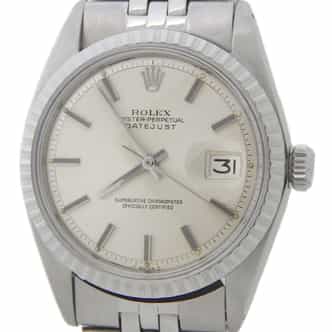 Mens Vintage Rolex Stainless Steel Datejust 1603 Watch with Silver Dial (SKU 3368493AMT)