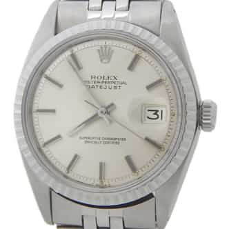 Mens Rolex Stainless Steel Datejust Watch with Silver Dial 1603 (SKU 3368493AMT)
