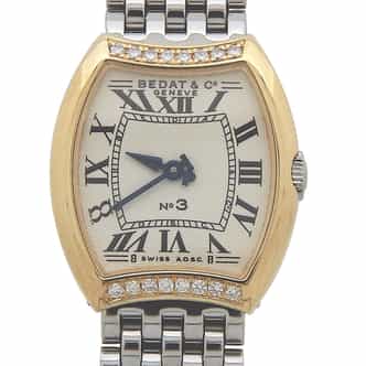 Ladies Bedat and Co. 2-Tone Stainless Steel and Yellow Gold Watch Silver Dial (SKU 956102AMT)