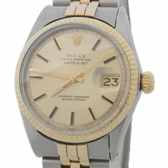 Mens Rolex Two-Tone Datejust Watch with Gold Champagne Dial 1601 (SKU 1252423JAMT)